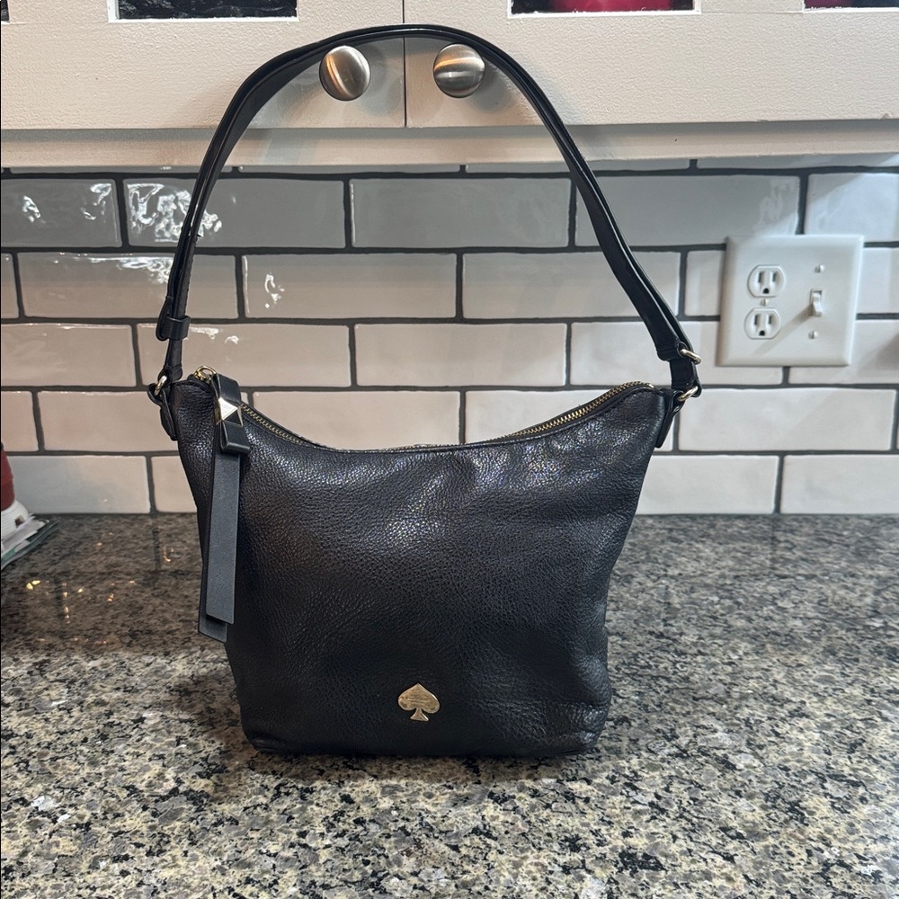 Kate Spade Black Leather Hobo Bag